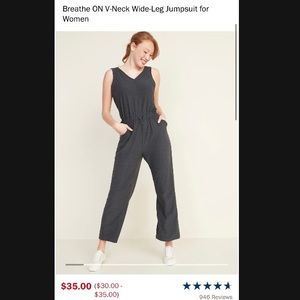 Breathe ON V-Neck Wide-Leg Jumpsuit for Women